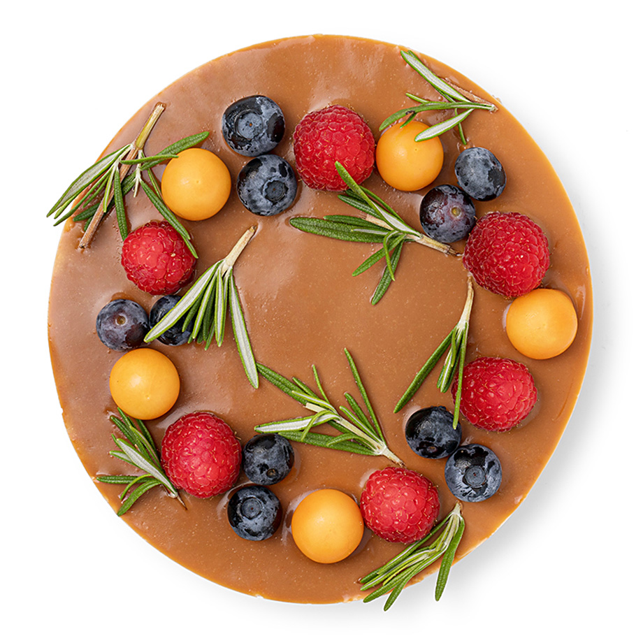 Карамельный чизкейк с ягодами Карамельный чизкейк с ягодами